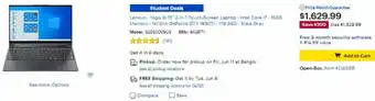 Best Buy Lenovo Yoga 9i 15" 2in1 Touch Screen Laptop 82DE0009US offer