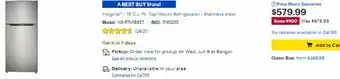 Best Buy Inaignia 18 Cu.Ft. Top Mount Refrigerator offer