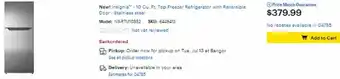 Best Buy Inaignia 10 Cu. Ft. Top Freezer Refrigerator With Reversible Door offer