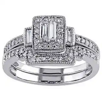 Kohl's Stella grace 10k white gold 3/8 carat t.w. diamond vintage engagement ring set offer