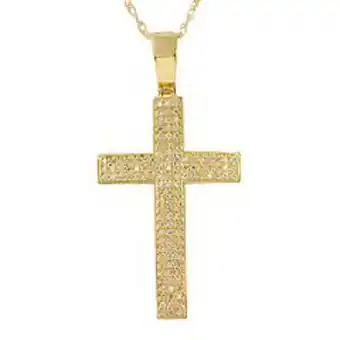 Kohl's Men's 10k gold 1/2 ct. t.w. diamond cross pendant offer