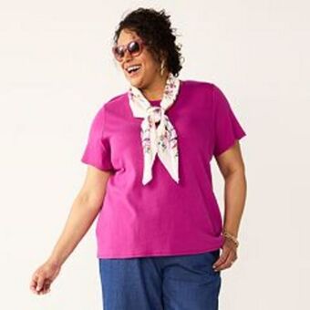 Kohl's Plus size croft & barrow® essential crewneck tee offer