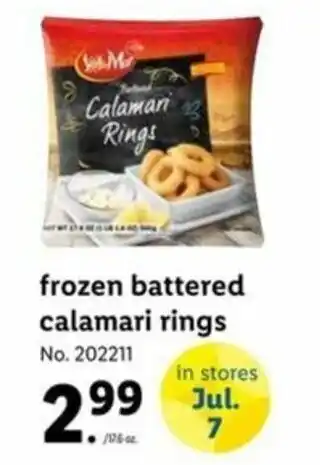 Lidl Frozen Battered Calamari Rings offer