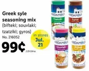 Lidl Greek Syle Seasoning Mix offer