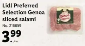 Lidl Lidl Preferred Selection Genoa Sliced Salami offer