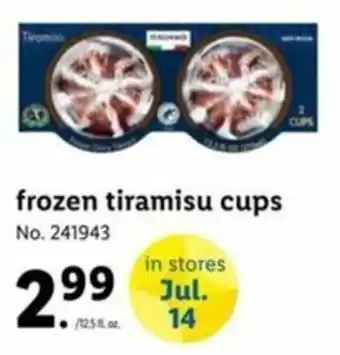 Lidl Frozen Tiramisu Cups offer