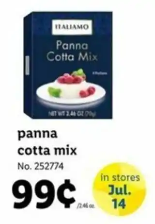Lidl Panna Cotta Mix offer