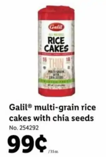 Lidl Galil Multi Grain Rice Cakes With Chia Seeds offer