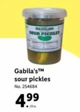 Lidl Gabila's Sour Pickles offer