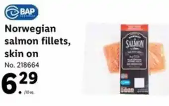 Lidl Norwegian Salmon Fillets,Skin On offer