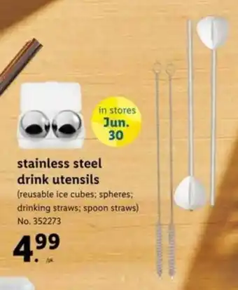 Lidl Stainless Steel Drink Utensils offer