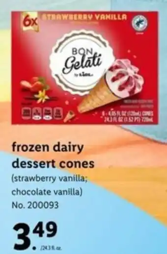 Lidl Frozen Dairy Dessert Cones offer