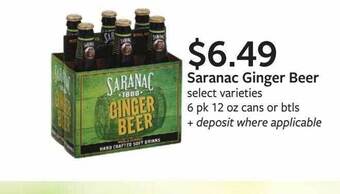 Fareway Saranac Ginger Beer offer