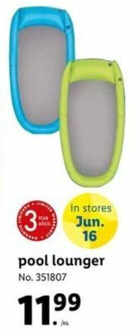 Lidl Pool Lounger offer