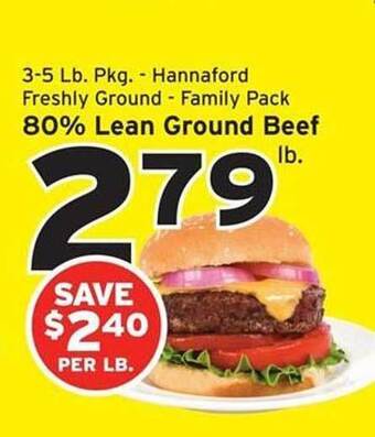 Hannaford 80% Lean Ground Beef offer