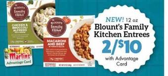 Morton Williams Blount's Family Kitchen Entrees offer