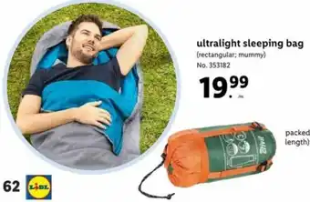 Lidl Ultralight Sleeping Bag offer