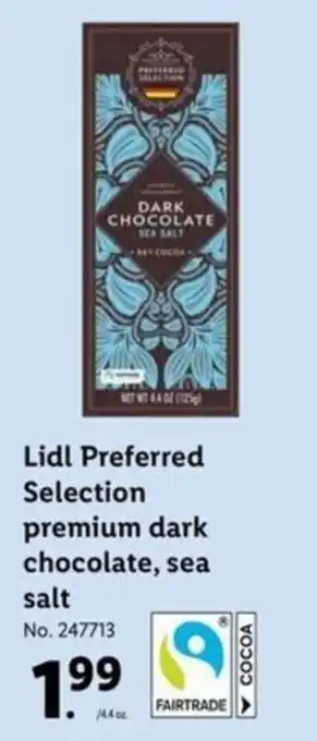 Lidl Lidl Preferred Selection Premium Dark Chocolate,Sea Salt offer