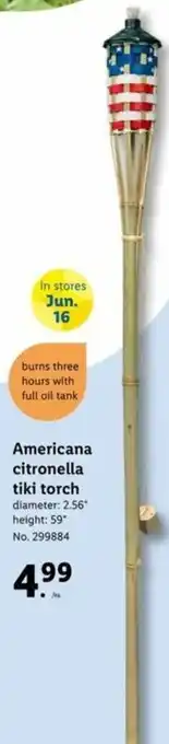 Lidl Americana Citronella Tiki Torch offer