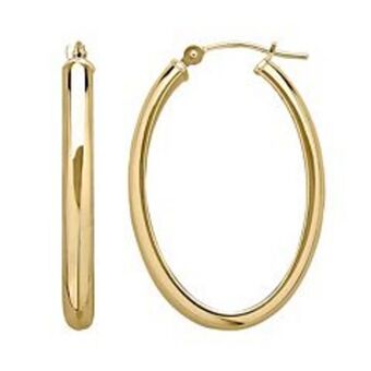 Kohl's Everlasting gold 14k gold oval hoop earrings offer