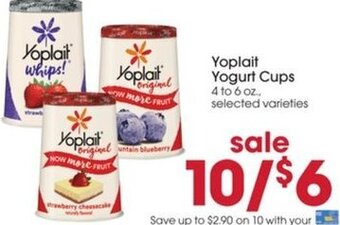 Giant Eagle Yoplait Yogurt Cups 4 to 6 oz. offer