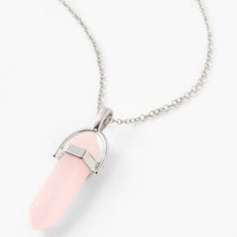 Claire's Pink glow in the dark mystical gem pendant necklace offer