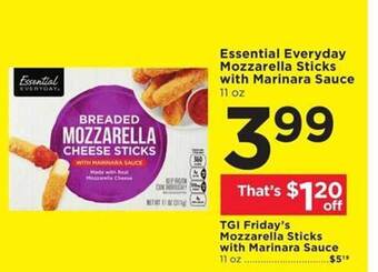 Cub Foods Essential Everyday Mozzarella Sticks With Marinara Sauce offer