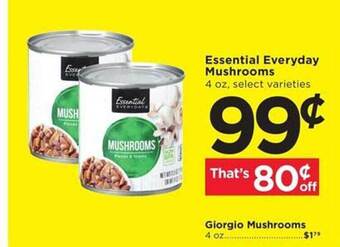 Cub Foods Essential Everyday Mushrooms offer
