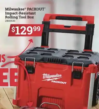 Ace Hardware Milwaukee Packout Impact-resistant Rolling Tool Box offer