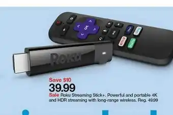Target Roku Steaming Stick + Powerful And Portable 4k And Hdr Streaming With Long-range Wireless offer