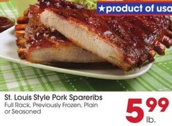 Giant Eagle St. Louis Style Pork Spareribs offer