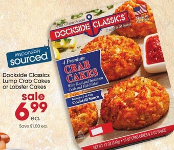 Giant Eagle Dockside Classics Lump Crab Cakes or Lobster Cakes offer