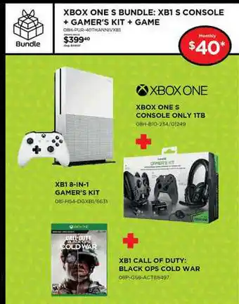 Curacao Xbox One S Console Only 1TB + XB1 8-in-1 Gamer's Kit + XB1 Call Of Duty: Black Ops Cold War offer