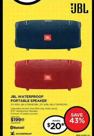 Curacao JBL Waterproof Portable Speaker offer