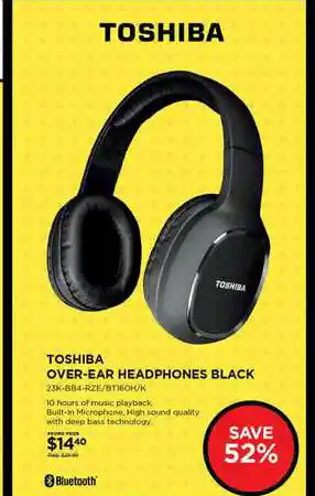 Curacao Toshiba Over-Ear Headphones Black offer