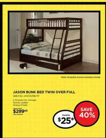 Curacao Jason Bunk Bed Twin Over Full offer