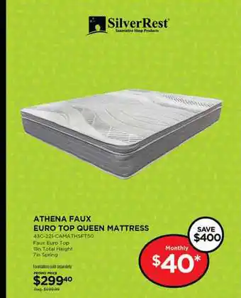 Curacao Athena Faux Euro Top Queen Mattress offer
