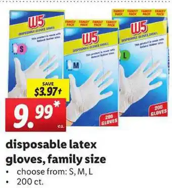 Lidl Disposable Latex Gloves, Family Size offer