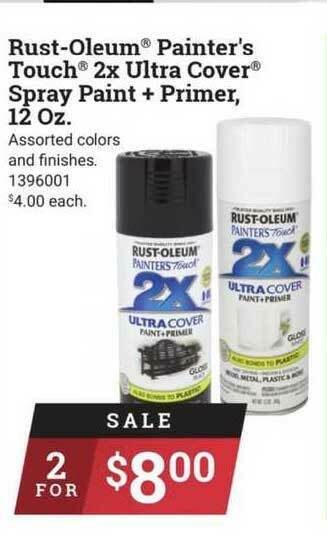 Ace Hardware Rust-Oleum® Painter's Touch® 2x Ultra Cover® Spray Paint + Primer, 12 Oz. offer