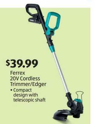 Aldi Ferrex 20v Cordless Trimmer-edger offer