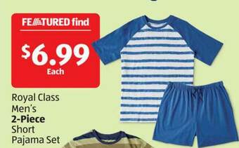 Aldi Royal Class Men's 2-piece Short Pajama Set offer