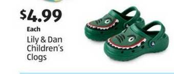 Aldi Lily & Dan Children's Clogs offer