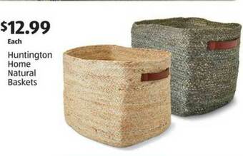 Aldi Huntington Home Natural Baskets offer