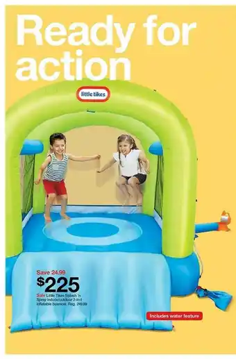Target Little Tikes Splash'n Spray Indoor Outdoor 2-in-1 Inflatable Bouncer offer