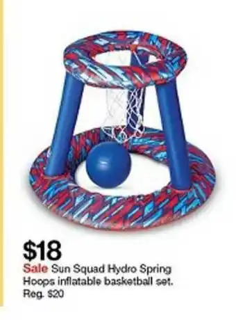 Target Sun Squad Hydro Spring Hoops Inflatable Basketball Set offer