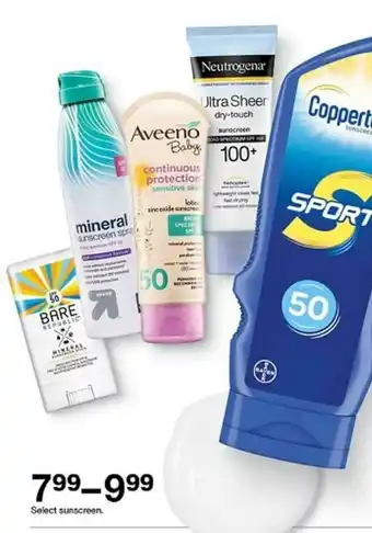 Target Select Sunscreen offer