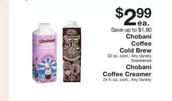 Fairway Store Market Chobani Coffee Cold Brew , Chobani Coffee Creamer offer