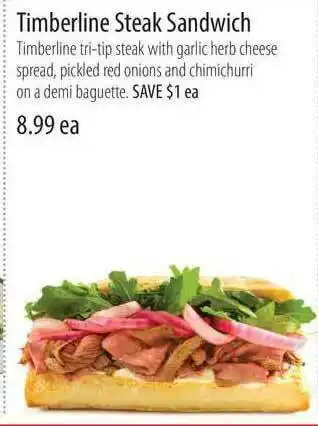 Market of Choice Timberline Steak Sandwich offer