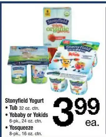 ACME Stonyfield Yogurt, Tub, Yobaby Or Yokids, Yosqueeze offer
