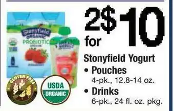ACME Stonyfield Yogurt, Pouches, Drinks offer